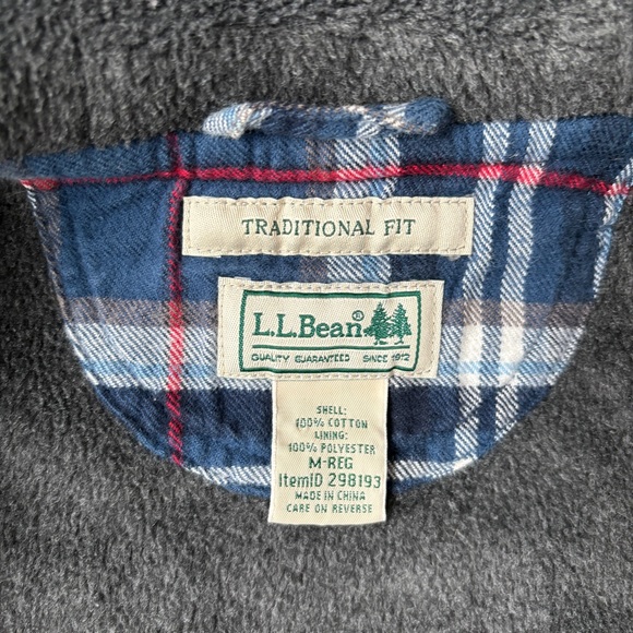 Men’s L.L. Bean Sherpa Lined Flannel - Picture 3 of 4